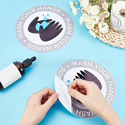Пвх вымойте руки знак стикер&nbsp;AJEW-WH0231-34