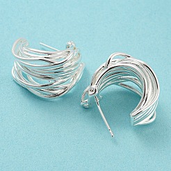 Серьги-гвоздики из латуни с реечным покрытием&nbsp;EJEW-K263-37S