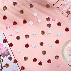 200 шт. 4-х цветные кабошоны из смолы-цветка&nbsp;MRMJ-CY0001-01