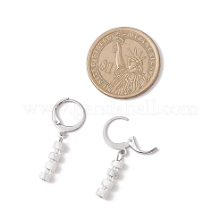 Серьги-колонны с застежкой-рычагом из нержавеющей стали 304 с натуральными камнями&nbsp;EJEW-JE06520