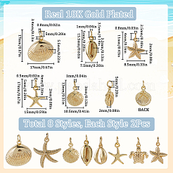 16шт 8 стиля латунные подвески&nbsp;KK-SC0005-78