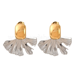 Двухцветные серьги-гвоздики из нержавеющей стали 304 для женщин&nbsp;LS-EJEW-A136-01C-GP