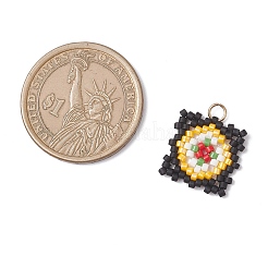 Подвески из стеклянных бусин ручной работы в форме решетки на окна&nbsp;PALLOY-MZ00929-04