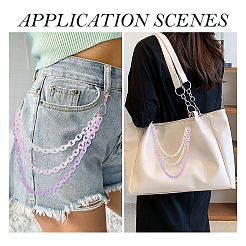 Макарон цвет одноцветный акриловый кабель цепь 3 слоя цепи ремни для брюк&nbsp;HJEW-TAC0118