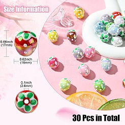 30шт УФ-покрытие Радужные переливающиеся акриловые бусины&nbsp;PACR-CJ0001-36