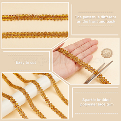 Блестящая плетеная кружевная отделка из полиэстера&nbsp;OCOR-WH0079-24A