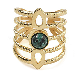 Натуральный рубин в кольцах из зоизита&nbsp;RJEW-U027-08G-04