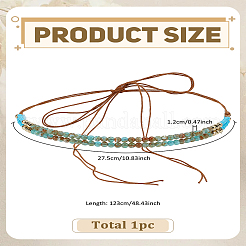 Полиэстер в этническом стиле с акриловыми круглыми бусинами&nbsp;AJEW-WH0314-817