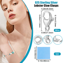 5 шт. 925 серебряные застежки-когти-омары&nbsp;STER-BBC0007-83