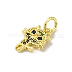 Подвески из настоящей 18-каратной позолоченной латуни с разноцветным фианитом&nbsp;KK-M283-06E-02