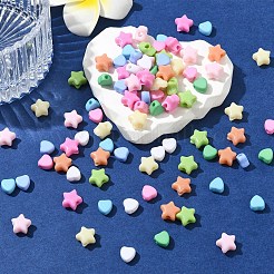 100шт 10 стиля непрозрачные акриловые бусины&nbsp;MACR-YW0004-48