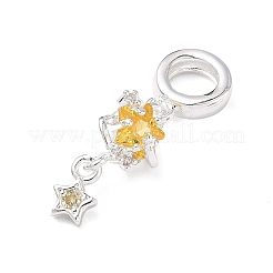 Латунные подвески с золотыми кубическими циркониями в европейском стиле&nbsp;KK-K407-37S-01