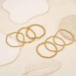 6шт круглые латунные браслеты из бисера для женщин&nbsp;BJEW-SW00150