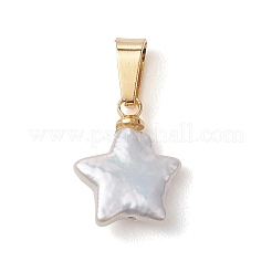 Подвески в виде звезд из натурального барочного жемчуга кеши с защелкивающимися креплениями из нержавеющей стали 304.&nbsp;PALLOY-JF05002