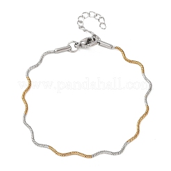 Браслеты-цепочки в форме волны из нержавеющей стали 304 для женщин&nbsp;BJEW-G780-03GP