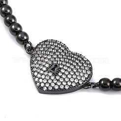 Стойка покрытие латунь микро паве кубический цирконий серебряные браслеты&nbsp;BJEW-P341-03EB