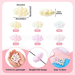18 шт. 6-цветные непрозрачные акриловые бусины с УФ-покрытием&nbsp;OACR-TA0003-27