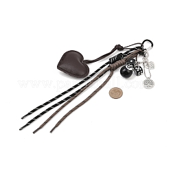 Подвеска в форме сердца из искусственной кожи&nbsp;HJEW-JM04419-02