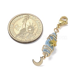 Подвесные украшения из гальванизированного натурального кварцевого кристалла в виде проволоки&nbsp;HJEW-JM03127-04