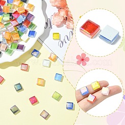 240шт. 12-х цветные радужные переливающиеся стеклянные кабошоны&nbsp;DIY-CJ0003-10