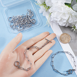 15шт. Набор браслетов-цепочек-скрепок из нержавеющей стали 304&nbsp;BJEW-SC0001-23