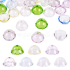 28шт 7 цвета прозрачные акриловые колпачки для бусин&nbsp;OACR-TA0004-02