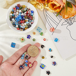 170шт 7 стиля стеклянные бусины миллефиори ручной работы&nbsp;LK-PA0001-01