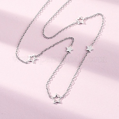 Ожерелья из цепочек со звездочками из нержавеющей стали 304&nbsp;NJEW-R026-13P