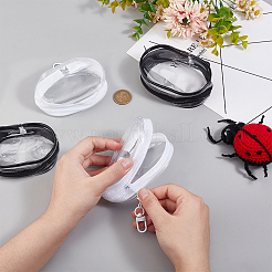 4 шт. 2 цвета овальные прозрачные ПВХ мини-органайзеры для кабелей на молнии AJEW-PH0012-02