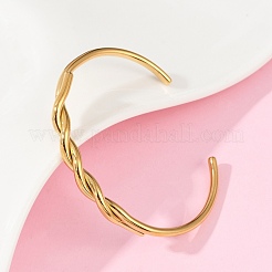 Браслеты-манжеты из нержавеющей стали 304 для женщин&nbsp;BJEW-F497-01G