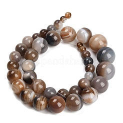 Нити из натуральных полосчатых бусин агата&nbsp;G-P589-A01-01D