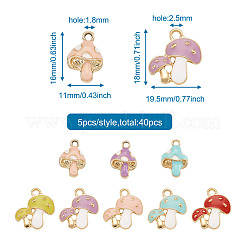 40шт 8 цвета сплава эмалевые подвески&nbsp;ENAM-FW0001-03