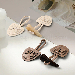 8 пара двухцветной искусственной кожи с пряжками-кольцами из смолы&nbsp;FIND-CY0001-36