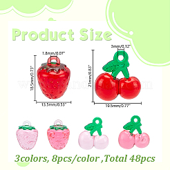 48шт 6 цвета прозрачные подвески из смолы&nbsp;RESI-AR0001-55