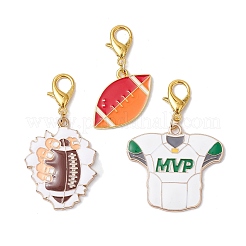 3 шт. 3 стиля подвески из сплава и эмали на тему регби&nbsp;HJEW-JM02996