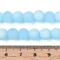 Нити стеклянных бусин с имитацией матового нефрита&nbsp;LS-GLAA-T032-J8mm-MBB04