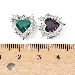 Подвески из латуни и стекла с микропаве из кубических цирконий&nbsp;KK-S532-04P