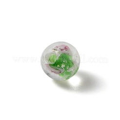 Ручная серебряная фольга стеклянные бусины Lampwork&nbsp;GLAA-WH0036-03D