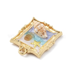 Эмалированный сплав с подвесками из натуральных раковин&nbsp;LS-FIND-G089-01G