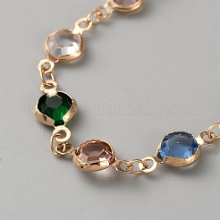 Браслеты из латуни со стразами для женщин&nbsp;BJEW-WH0014-101