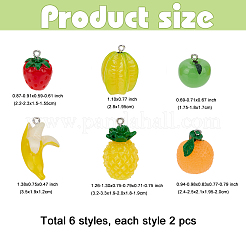 12шт 6 стиля подвески из смолы&nbsp;RESI-FP0001-41