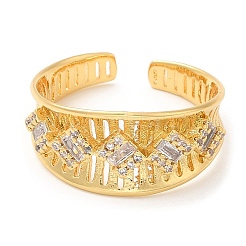 Стойка покрытие латунь ромб открытая манжета кольцо&nbsp;RJEW-D008-03G