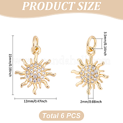 6шт латунные подвески с микропаве и кубическим цирконием&nbsp;KK-LP0001-40