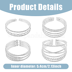 4шт. набор теннисных браслетов с кристаллами и стразами в 4 стилях&nbsp;BJEW-FI0001-57