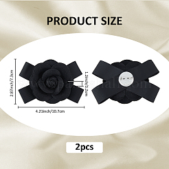Полиэстер арт камелия с бантом брошь булавки&nbsp;JEWB-WH0048-03C