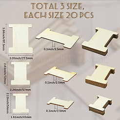 60 шт. 3 стиля необработанных деревянных вырезов для поделок&nbsp;DIY-SC0031-11A