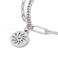 Устойчивые к потускнению браслеты с подвесками в виде солнца&nbsp;BJEW-JB09844