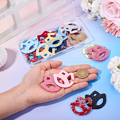 24 шт. 12-х цветные акриловые подвески для бокалов для вина&nbsp;AJEW-TA0002-93