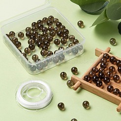 100шт 8мм натуральный дымчатый кварц круглые бусины&nbsp;DIY-LS0002-06