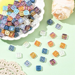 1 нить гальванизированных прозрачных стеклянных бусин&nbsp;EGLA-YW0005-53